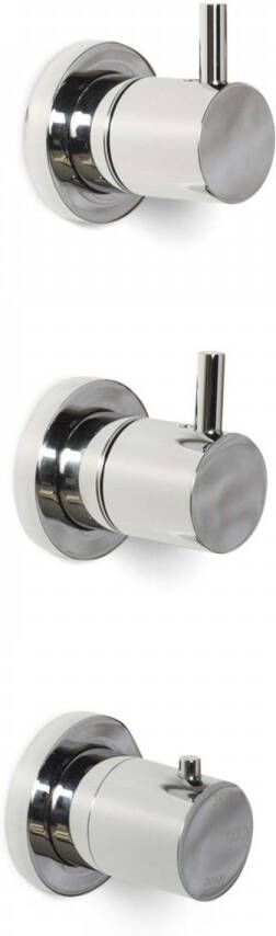 Bongio Inbouw Douchekraan Squandra Thermostatisch met 2 Stopkranen en Installatiebrug Chroom