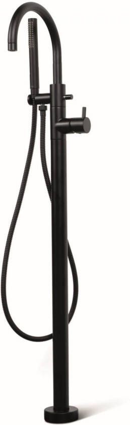 Bongio Vrijstaande Badmengkraan Squadra met Handdoucheset en Omstel Mat Zwart