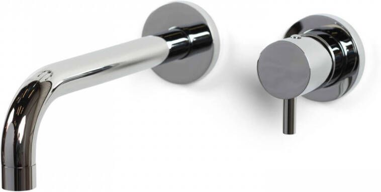 Bongio Wastafelmengkraan Inbouw Squadra 22 cm Uitloop met Installatiebrug Chroom