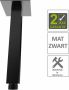 Boss & Wessing BWS Douche-Arm Luxe Vierkant Plafondbevestiging 15 cm Mat Zwart - Thumbnail 2