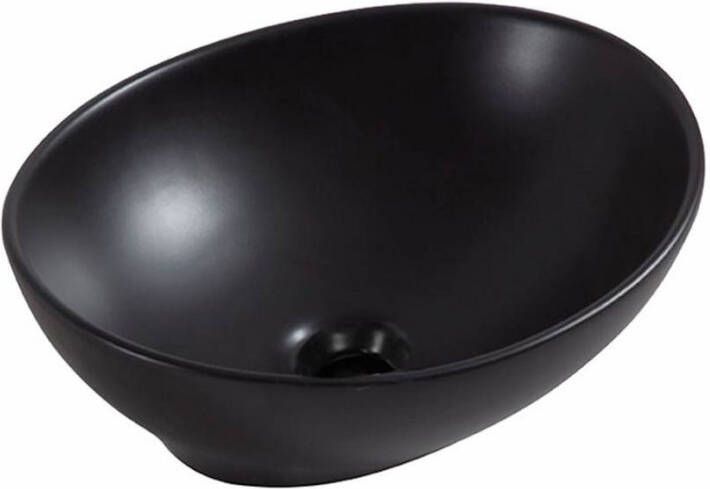 Boss & Wessing BWS Opbouw Waskom Paro 40x33x14.5 cm Keramiek Mat Zwart