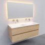 Boss & Wessing Badkamermeubel Solid Surface BWS Oslo 120x46 cm Rechts Wood Washed Oak 4 Laden (met 1 kraangat) - Thumbnail 2