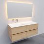 Boss & Wessing Badkamermeubel Solid Surface BWS Oslo 120x46 cm Rechts Wood Washed Oak 4 Laden (met 1 kraangat) - Thumbnail 2