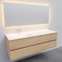 Boss & Wessing Badkamermeubel Solid Surface BWS Oslo 150x46 cm Rechts Wood Washed Oak 4 Laden (0 kraangaten) - Thumbnail 2
