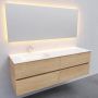 Boss & Wessing Badkamermeubel Solid Surface BWS Oslo 150x46 cm Rechts Wood Washed Oak 4 Laden (0 kraangaten) - Thumbnail 2