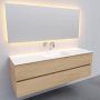 Boss & Wessing Badkamermeubel Solid Surface BWS Oslo 150x46 cm Rechts Wood Washed Oak 4 Laden (0 kraangaten) - Thumbnail 2