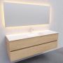 Boss & Wessing Badkamermeubel Solid Surface BWS Oslo 150x46 cm Rechts Wood Washed Oak 4 Laden (0 kraangaten) - Thumbnail 2