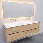 Boss & Wessing Badkamermeubel Solid Surface BWS Stockholm 150x46 cm Rechts Wood Washed Oak 4 Laden (met 1 kraangat) - Thumbnail 2