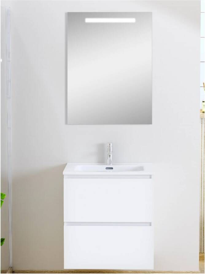 Boss & Wessing Badmeubel BWS Mark Compleet Met Led Spiegel 60 cm Mat Wit