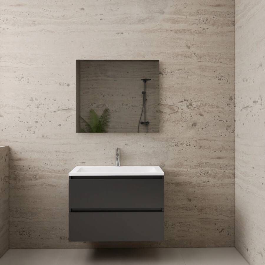 Boss & Wessing ACTIE BWS Badmeubel | Paris | Wit 80 cm | Hoogglans Wit Wastafel | 1 Kraangat - Foto 2