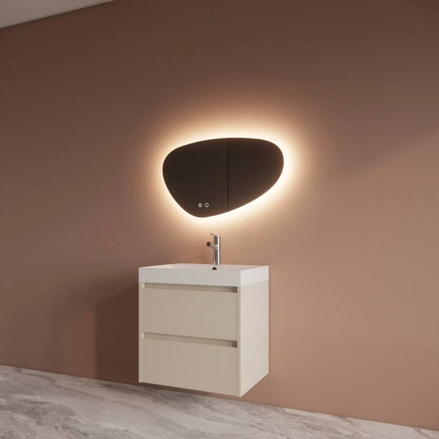 Boss & Wessing Badmeubelset BWS Riga Met Lako Wastafel Wit 60 cm Kasjmier