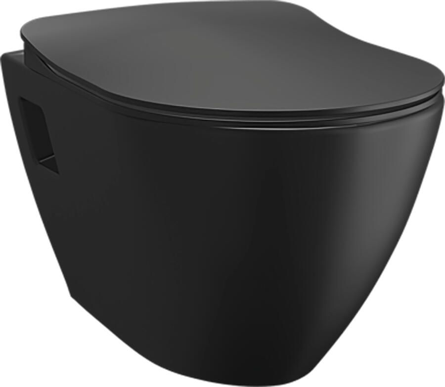 Creavit Wc-Zitting duroplast softclose quick release Inox Scharnieren Mat Zwart KC0903.01.1400E - Foto 2