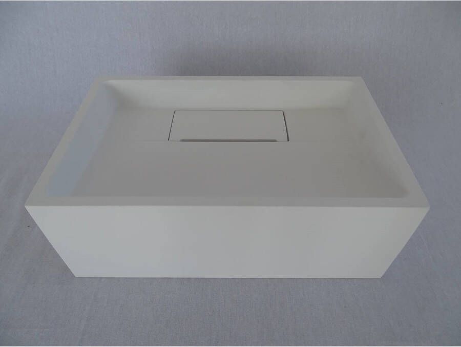 Arcqua Crosstone by Sophie Fontein met inbouw sifon solid surface 35x22x13cm wit mat CTWL3022