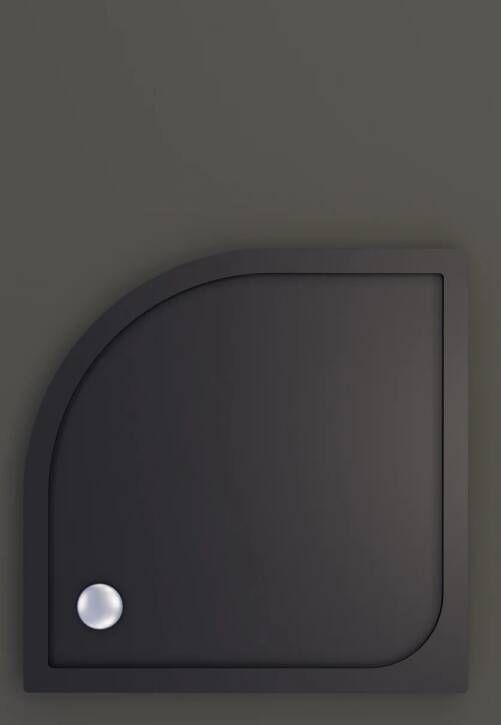 Boss & Wessing Douchebak BWS Kwart Rond Cast Marble 80x80 cm Zelfdragend Mat Zwart