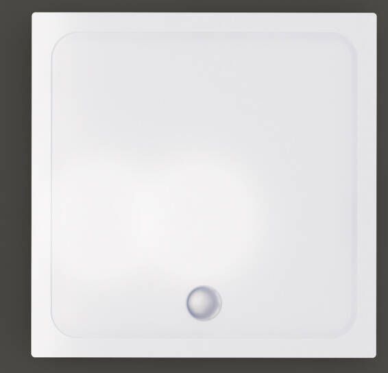 Boss & Wessing Douchebak BWS Nua Vierkant Acryl 90x90 cm Wit Inclusief Plint