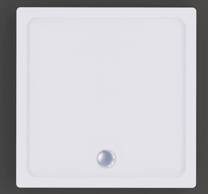 Boss & Wessing Douchebak BWS Racer Vierkant Acryl 90x90 cm Wit Inclusief Plint