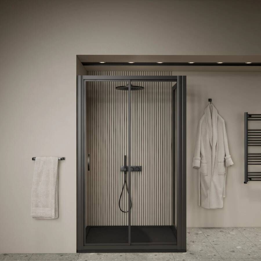 Boss & Wessing Douchecabine Schuifdeur BWS Luad 100x80x190 cm Zwart