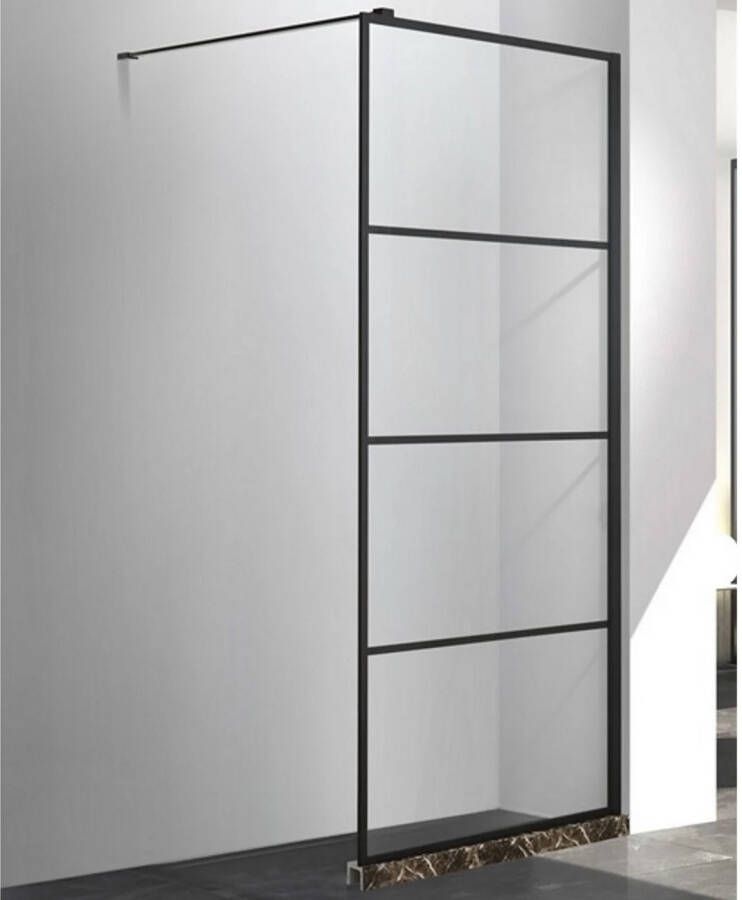 Boss & Wessing Douchewand Black Edition Geframed Zwart Douchewand Black Edition 90x200 cm Geframed Zwart