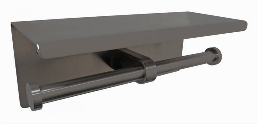 Boss & Wessing Dubbele Toiletrolhouder met Plateau BWS RVS Antraciet