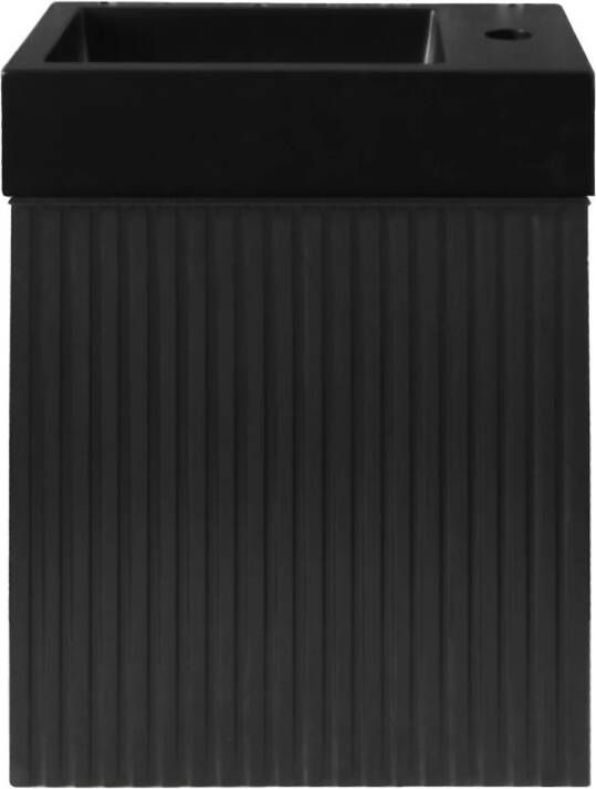Boss & Wessing Fonteinkast BWS Sona Met Verticaal Reliëf Soft-close Mat Zwart