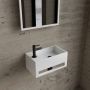 Boss & Wessing Fonteinset BWS Solid Surface Met Handdoekhouder Links Mat Wit Mat Zwart - Thumbnail 2