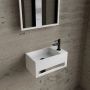 Boss & Wessing Fonteinset BWS Solid Surface Met Handdoekhouder Rechts Mat Wit Mat Zwart - Thumbnail 2