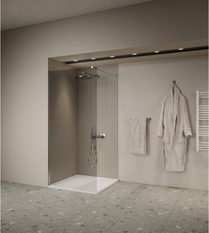 Boss & Wessing Inloopdouche BWS Elonpa Helder Glas 100x200 cm Chroom