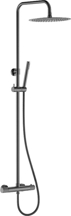 Boss & Wessing Regendoucheset Opbouw BWS Ridged Opbouw Gunmetal