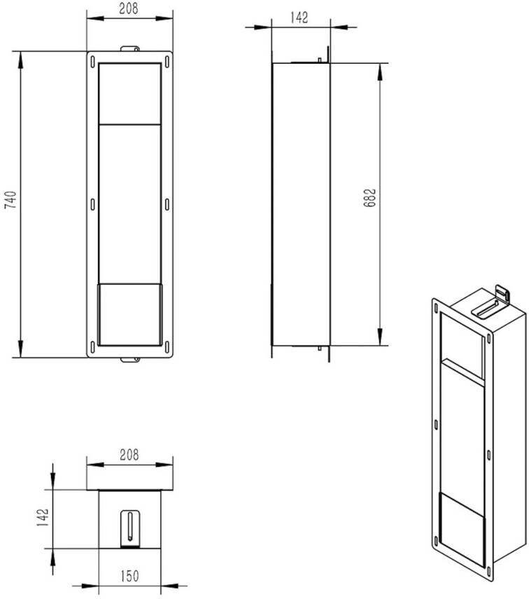 Boss & Wessing Reserverolhouder Inbouw BWS Milan RVS