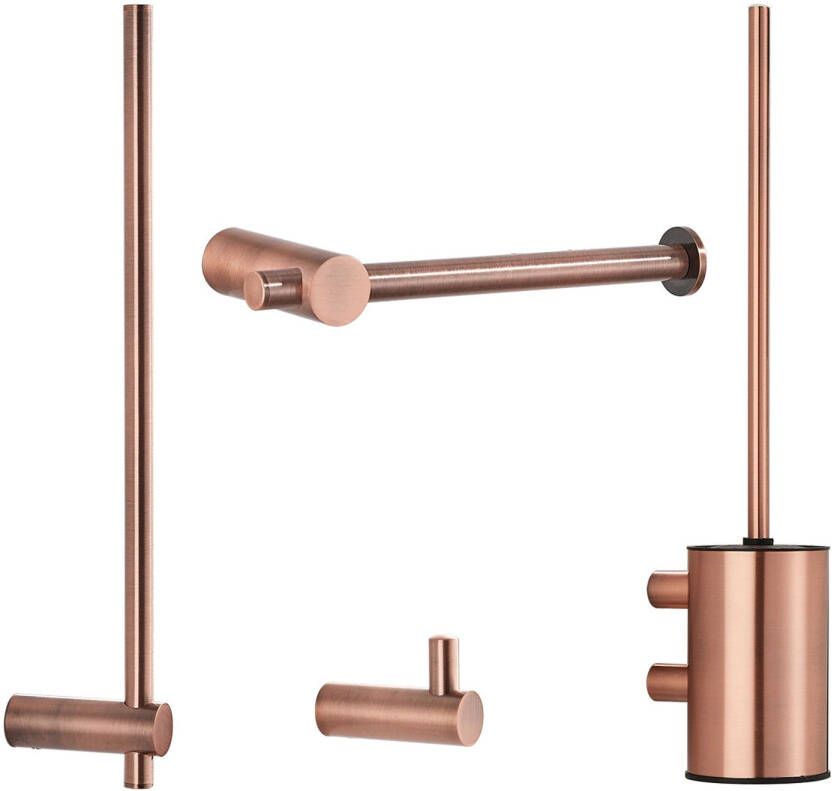 Boss & Wessing Toiletaccessoires Set Aquasplash Academy Geborsteld Koper