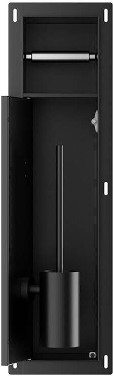 Boss & Wessing Toiletrol- en Borstelhouder Inbouw BWS Milan Betegelbaar Mat Zwart