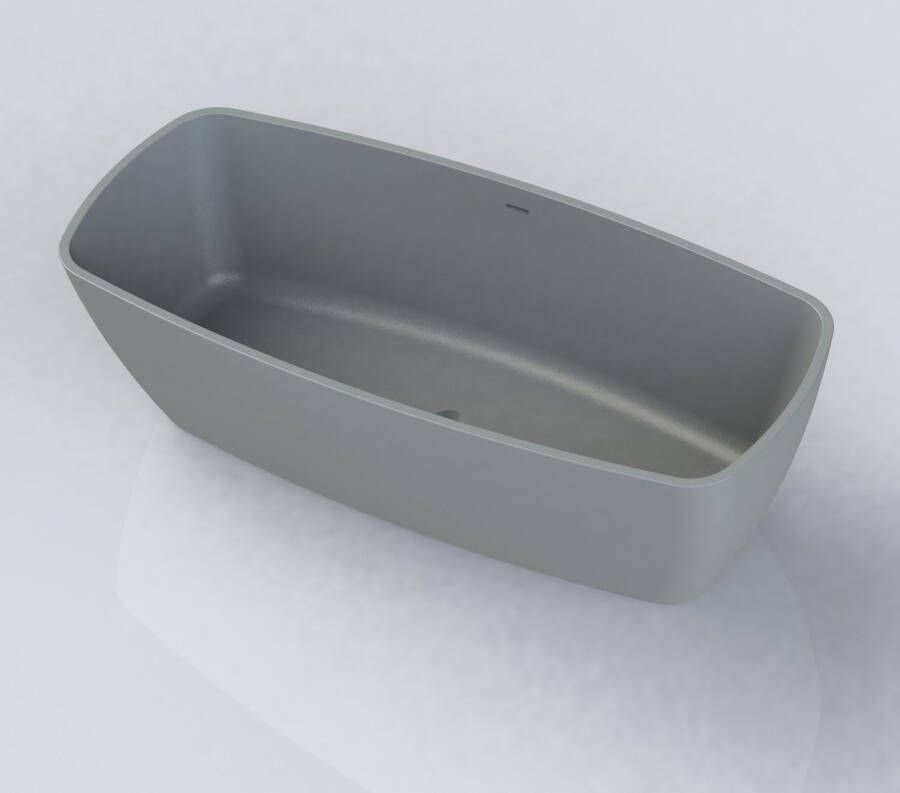 Boss & Wessing Vrijstaand Ligbad Arcqua Cali 174x78x55 cm Cast Marble Beton Grijs