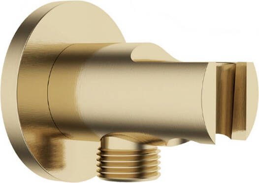 Boss & Wessing Wandaansluitbocht BWS Mark Met Handdouchehouder Rond 1 2" Geborsteld Messing