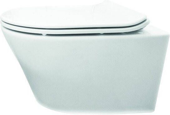 Boss & Wessing Wandcloset BWS Vicente Rimless Diepspoel met Flatline Zitting Mat Wit