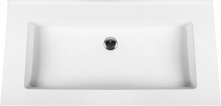 Boss & Wessing Wastafel BWS Veroni 45.5x99 cm Zonder Kraangat Solid Surface Wit