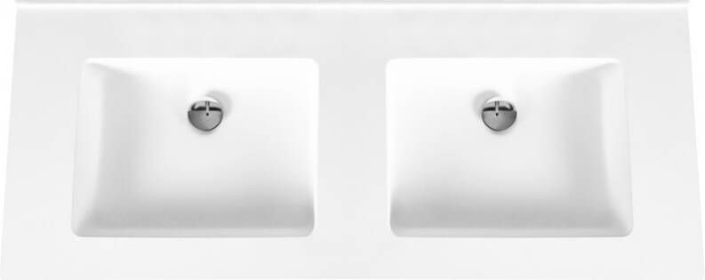 Boss & Wessing Wastafel BWS Veroni 45.5x120 cm Zonder Kraangaten Solid Surface Wit