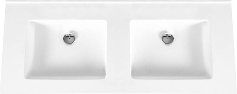 Boss & Wessing Wastafel BWS Veroni 45.5x154 cm Zonder Kraangaten Solid Surface Wit