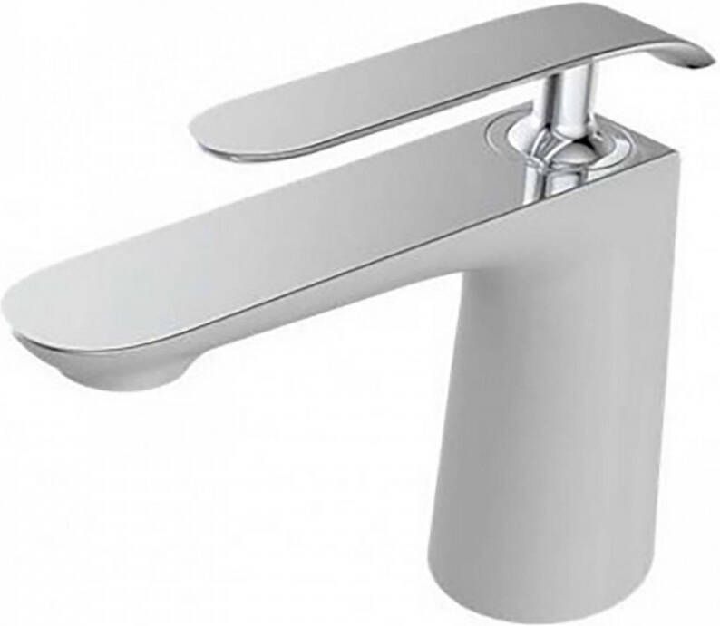 Creavit Bloom wastafelmengkraan met waterbesparing wit chroom