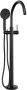 Brauer Badkraan Vrijstaand Black Carving Set 02 Mengkraan Rond Mat Zwart 1 Greeps met Handdouche 3 Standen - Thumbnail 3
