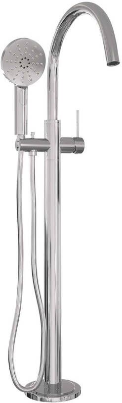 Brauer Badkraan Vrijstaand Chrome Carving met Handdouche 3-Standen Geborsteld Chroom