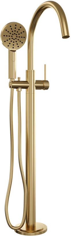 Brauer Badkraan Vrijstaand Gold Carving met Handdouche 3-Standen Geborsteld Goud