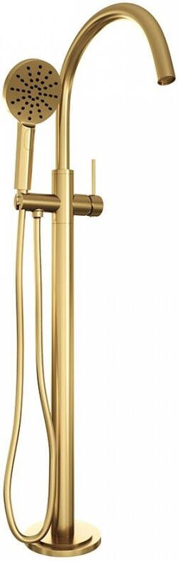 Brauer Gold Edition Staande Badkraan handdouche rond 3 standen 2 gladde knoppen PVD geborsteld goud 5-GG-042-2 - Foto 3
