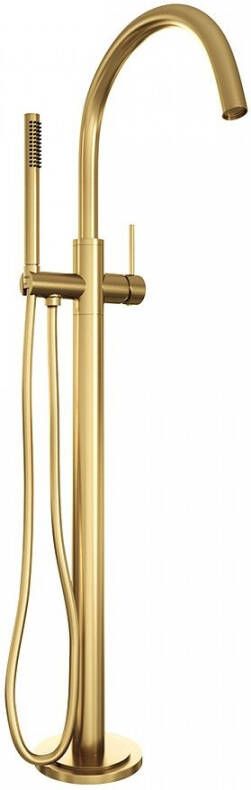 Brauer Gold Edition Staande Badkraan handdouche staaf 1 stand -2 gladde knoppen PVD geborsteld goud 5-GG-042-1 - Foto 3