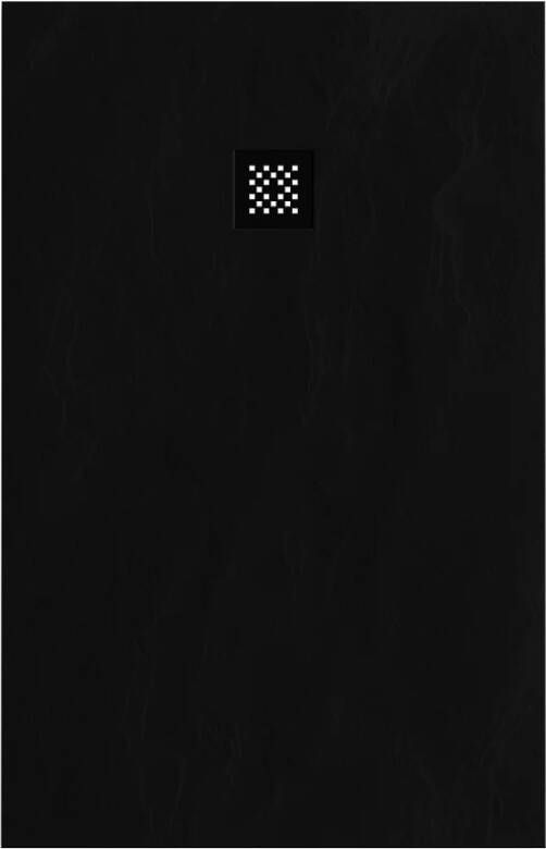 Brauer Douchebak Sanitop Just Creating Relievo Crag 90x140 cm Mat Zwart
