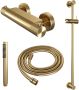 Brauer Gold Carving Douchekraan opbouw glijstang 1 functie 2 carving knoppen handdouche staaf 1 stand PVD geborsteld goud 5-GG-086-1 - Thumbnail 3