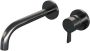 Brauer Gunmetal Edition Wastafelmengkraan inbouw gebogen uitloop links middel dikke gladde hendel afdekplaat model E 1 PVD geborsteld gunmetal 5-GM-004-B1 - Thumbnail 3