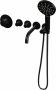 Brauer Black Edition Badkraan Inbouw douchegarnituur 20cm uitloop met inbouwdeel 3 gladde knoppen handdouche rond 3 standen mat zwart 5-S-023 - Thumbnail 3