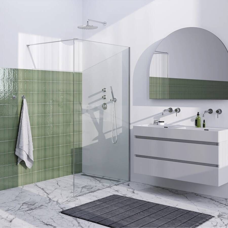 Brauer Inloopdouche Frame Set 1 Helder Glas 120x200 Met Muurprofiel En Lijst Rondom Chrome - Foto 3