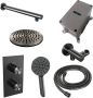 Brauer Gunmetal Edition thermostatische inbouw regendoucheset met 2-weg omstel 40cm gebogen wandarm met 20cm ronde hoofddouche 3 standen ronde handdouche 150cm gladde doucheslang met glijstang en handdouchehouder Gunmetal geborsteld PVD 5-GM-068 - Thumbnail 2