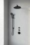 Brauer Black Edition thermostatische inbouw regendouche SET 20 30 cm douchekop rechte muurarm 3-standen handdouche doucheslang en geïntegreerde glijstang mat zwart - Thumbnail 3